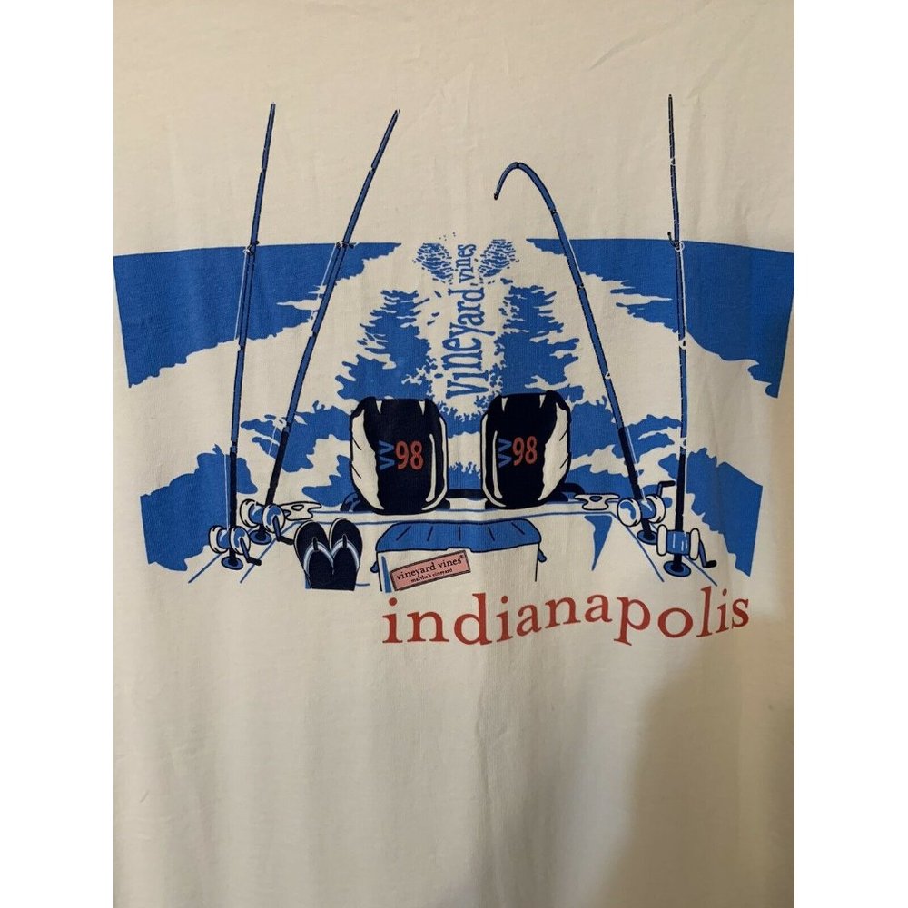 Vtg Vineyard Vines T Shirt 98 Short Sleeve Sz S White Blue Red‎ Indianapolis